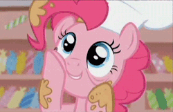 Size: 406x263 | Tagged: safe, screencap, pinkie pie, g4, the lost treasure of griffonstone, animated, cute, diapinkes, excited, female, toque