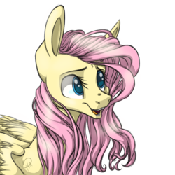 Size: 1224x1224 | Tagged: safe, artist:ebonytails, fluttershy, pegasus, pony, g4, female, mare, open mouth, signature, simple background, solo, transparent background