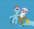 Size: 616x519 | Tagged: safe, screencap, gilda, rainbow dash, griffon, pegasus, pony, g4, my little pony: friendship is magic, season 5, the lost treasure of griffonstone, chickub, cropped, cute, duo, female, filly, foal, gildadorable, junior speedsters chant, li'l gilda