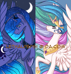 Size: 815x849 | Tagged: safe, artist:lethalpepsi, princess celestia, princess luna, alicorn, pony, g4, watermark