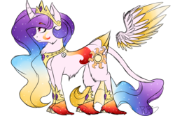 Size: 6000x4000 | Tagged: safe, artist:dreamyeevee, princess celestia, classical unicorn, g4, alternate design, female, horn, leonine tail, solo