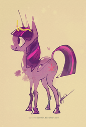 Size: 600x877 | Tagged: safe, artist:iloveakitten, twilight sparkle, alicorn, classical unicorn, pony, g4, female, horn, leonine tail, mare, solo, twilight sparkle (alicorn)