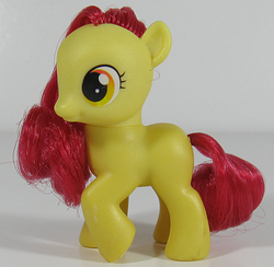 Size: 615x600 | Tagged: safe, photographer:breyer600, apple bloom, earth pony, pony, g4, blank flank, brushable, female, filly, foal, irl, photo, solo, toy