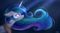 Size: 1920x1080 | Tagged: safe, artist:mrsremi, princess celestia, alicorn, pony, g4, crying, female, floppy ears, mare, sad, solo