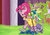 Size: 1024x724 | Tagged: safe, artist:lrusu, fluttershy, maud pie, pinkie pie, smooze, tree hugger, earth pony, pegasus, pony, g4, make new friends but keep discord, pinkie being pinkie, pumice maud, scene interpretation