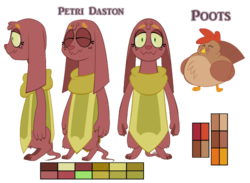 Size: 500x366 | Tagged: safe, oc, oc only, oc:petri daston, oc:poots, chicken, diamond dog, reference sheet, thediamonddogembassy