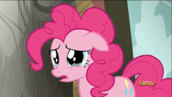 Size: 950x534 | Tagged: safe, screencap, pinkie pie, earth pony, pony, g4, season 5, the lost treasure of griffonstone, animated, crying, dilated pupils, female, floppy ears, frown, gif, mare, open mouth, sad, solo, talking