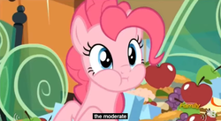 Size: 850x466 | Tagged: safe, screencap, pinkie pie, g4, the lost treasure of griffonstone, lies, meme, youtube caption