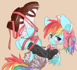 Size: 1031x932 | Tagged: safe, artist:nakayan, rainbow dash, g4, clothes, female, maid, pixiv, rainbow dash always dresses in style, solo