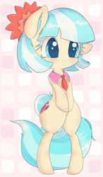 Size: 1050x1800 | Tagged: safe, artist:zokkili, coco pommel, earth pony, pony, g4, bipedal, cocobetes, colored eyelashes, cute, female, mare, solo