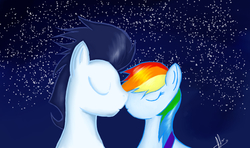 Size: 702x415 | Tagged: safe, artist:icyblades99, rainbow dash, soarin', g4, female, male, ship:soarindash, shipping, straight