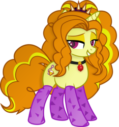 Size: 3733x3990 | Tagged: safe, artist:mit-boy, adagio dazzle, pony, unicorn, g4, adoragio, clothes, cute, female, high res, ponified, simple background, socks, solo, transparent background, unicorn adagio dazzle, vector