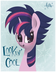 Size: 704x906 | Tagged: safe, artist:ilianagatto, twilight sparkle, g4, alternate hairstyle, female, punklight sparkle, solo