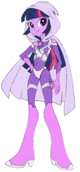 Size: 1231x2628 | Tagged: safe, artist:edcom02, artist:jmkplover, twilight sparkle, human, spiders and magic: rise of spider-mane, equestria girls, g4, amethyst sorceress, clothes, costume, female, humanized, simple background, solo, superhero, transparent background