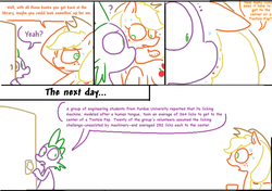 Size: 800x562 | Tagged: safe, artist:weaver, edit, applejack, spike, comic:applejack season, g4, bad edit, comic, comic sans, informative, simple background, the more you know, tootsie pop, white background