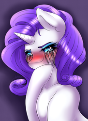 Size: 1280x1758 | Tagged: safe, artist:fatcakes, rarity, pony, unicorn, g4, crying, female, running makeup, solo