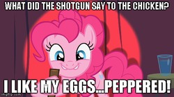Size: 490x275 | Tagged: safe, screencap, pinkie pie, g4, female, image macro, meme, solo, stand-up comedy