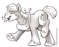 Size: 900x721 | Tagged: safe, artist:spainfischer, big macintosh, earth pony, pony, g4, cute, macabetes, male, monochrome, singing, sketch, solo, stallion, unshorn fetlocks