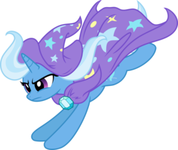 Size: 3556x3000 | Tagged: safe, artist:jeatz-axl, artist:kp-shadowsquirrel, trixie, pony, unicorn, g4, brooch, cape, clothes, female, high res, jewelry, mare, pounce, simple background, solo, transparent background, trixie's brooch, trixie's cape, vector