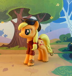 Size: 807x855 | Tagged: safe, artist:krowzivitch, applejack, earth pony, pony, g4, 3d, braided tail, craft, female, figurine, hat, pirate, sculpture, solo