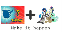 Size: 500x257 | Tagged: safe, g4, background pony, exploitable meme, make it happen, meme, pokémon, who's that pokémon