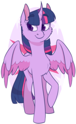 Size: 632x1025 | Tagged: safe, artist:flower-power-love, twilight sparkle, alicorn, pony, g4, chest fluff, female, mare, simple background, solo, starry eyes, transparent background, twilight sparkle (alicorn), wingding eyes