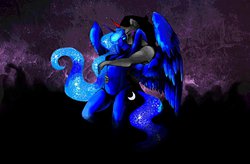 Size: 1280x842 | Tagged: safe, artist:art-surgery, king sombra, princess luna, anthro, g4, couple, female, male, ship:lumbra, shipping, straight