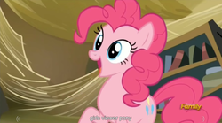 Size: 1278x711 | Tagged: safe, screencap, pinkie pie, pony, g4, the lost treasure of griffonstone, meme, solo, youtube caption