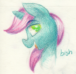 Size: 1938x1882 | Tagged: safe, artist:flowbish, oc, oc only, oc:gyro tech, pony, unicorn, colored pencil drawing, portrait, solo, traditional art