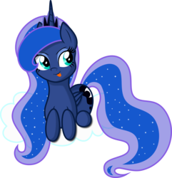 Size: 9650x10000 | Tagged: safe, artist:kysss90, princess luna, pony, g4, absurd resolution, cloud, cute, female, prone, silly, silly pony, simple background, solo, tongue out, transparent background, vector