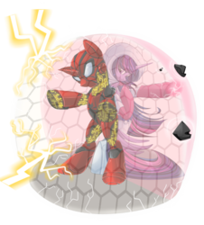 Size: 850x940 | Tagged: safe, artist:blackfreya, twilight sparkle, spiders and magic: rise of spider-mane, g4, amethyst sorceress, armor, barrier, clothes, costume, crossover, crossover shipping, force field, male, marvel, peter parker, ponified, simple background, spider-man, spidertwi, transparent background