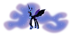 Size: 8153x3946 | Tagged: safe, artist:michdruch, nightmare moon, g4, absurd resolution, female, simple background, solo, spread wings, transparent background