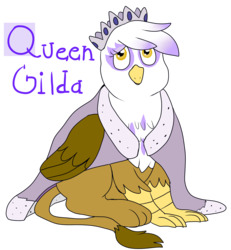 Size: 1850x2000 | Tagged: safe, artist:fly1ngcupc4k35, gilda, griffon, g4, clothes, crown, female, queen, queen gilda, robe, solo
