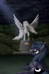 Size: 3444x5167 | Tagged: safe, artist:rameslack, princess celestia, princess luna, g4, female, solo, statue