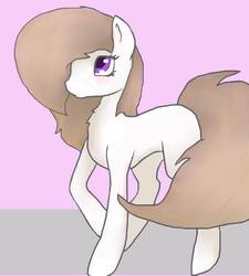 Size: 600x667 | Tagged: safe, artist:serenity, oc, oc only, oc:serenity, pony, blushing, chest fluff, contemplative, cute, female, looking up, magenta eyes, mare, simple background, solo, trotting