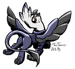 Size: 700x639 | Tagged: safe, artist:taritoons, oc, oc only, oc:cooper mcwheaton, griffon, flying, paw pads, solo