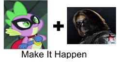 Size: 1432x776 | Tagged: artist needed, safe, spike, g4, exploitable meme, humdrum costume, make it happen, meme, winter soldier