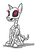 Size: 494x691 | Tagged: safe, artist:jargon scott, pony, skeleton pony, unicorn, bone, looking at you, red eyes, sitting, skeleton, solo