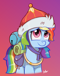 Size: 2300x2900 | Tagged: safe, artist:sheandog, rainbow dash, pony, g4, the lost treasure of griffonstone, cute, dashabetes, female, hat, high res, louz, mongol, mongolian shepherd hat, solo