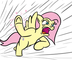 Size: 629x523 | Tagged: safe, artist:jargon scott, fluttershy, pegasus, pony, g4, female, mare, punch, solo, this will end in death