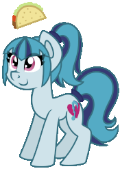 Size: 1047x1500 | Tagged: safe, artist:partypievt, sonata dusk, pony, equestria girls, g4, animated, bouncing, cute, female, ponytail, simple background, solo, sonatabetes, sonataco, taco, that girl sure loves tacos, that pony sure does love tacos, that siren sure does love tacos, transparent background