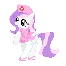 Size: 1024x1024 | Tagged: safe, artist:amethystlullaby, artist:pyruvate, edit, oc, oc only, oc:amethyst lullaby, pony, clothes, nurse, solo