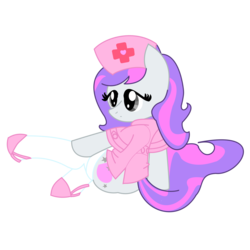 Size: 1730x1730 | Tagged: safe, artist:amethystlullaby, artist:pyruvate, oc, oc only, oc:amethyst lullaby, pegasus, pony, clothes, nurse, simple background, solo, transparent background, uniform