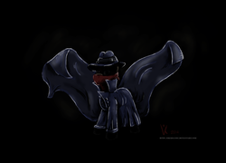 Size: 1737x1250 | Tagged: safe, artist:eriada, pony, ponified, pulp hero, pulp style, solo, the shadow