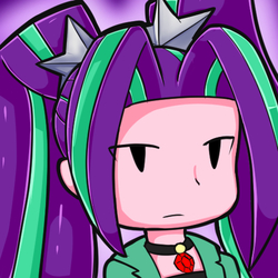 Size: 500x500 | Tagged: safe, artist:demonfox, aria blaze, equestria girls, g4, cute, female, frown, icon, looking at you, solo, unamused