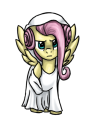 Size: 535x727 | Tagged: safe, artist:silverwolfeye, fluttershy, g4, female, princess leia, solo, star wars