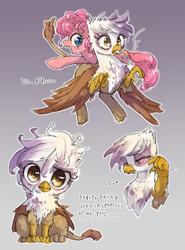 Size: 994x1340 | Tagged: safe, artist:toki, gilda, pinkie pie, griffon, g4, the lost treasure of griffonstone