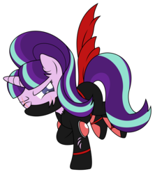 Size: 2572x2899 | Tagged: safe, artist:ideltavelocity, starlight glimmer, g4, actor allusion, crossover, female, high res, injured, inuyasha, sango, scar, solo