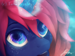 Size: 1991x1489 | Tagged: safe, artist:picklesquidly, oc, oc only, oc:asteria venitici, close-up, looking up, solo, stargazing