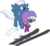 Size: 1600x1483 | Tagged: safe, artist:chainchomp2, double diamond, night glider, earth pony, pegasus, pony, g4, my little pony: friendship is magic, the cutie map, .svg available, carrying, clothes, cute, female, flying, goggles, helmet, male, mare, scarf, simple background, skiing, skiing helmet, skis, smiling, smirk, spread wings, stallion, transparent background, vector